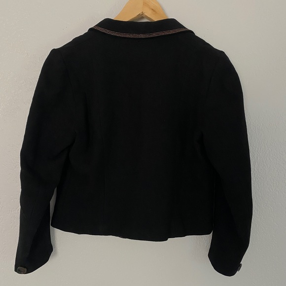 Vintage Wool Black Jacket with Gold Trim - Picture 2 of 5